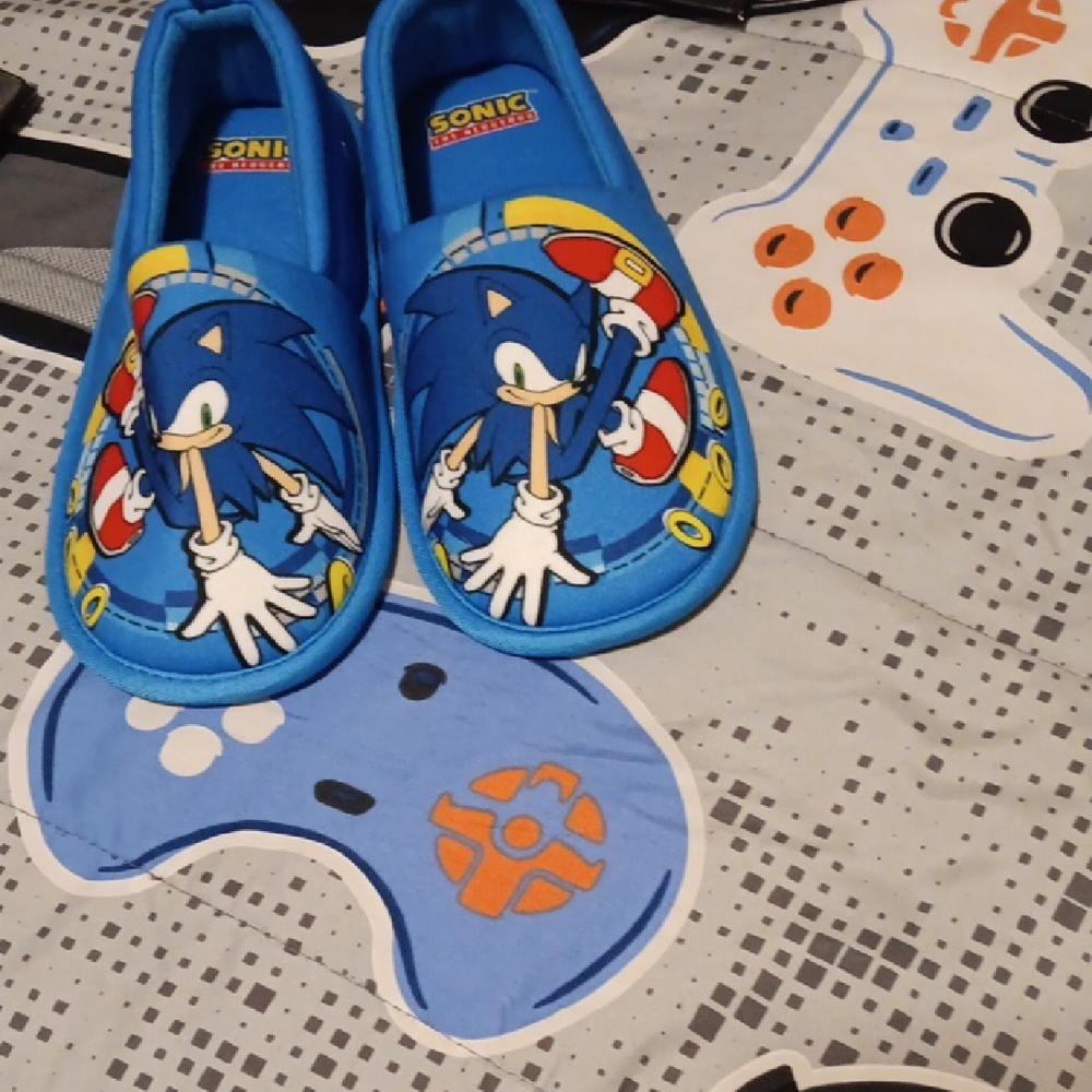 Sonic the Hedgehog Blue Kids Slip-On Shoes